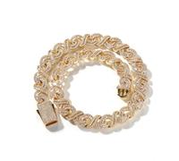 ICEDIAMOND 15MM Baguette CZ Diamant Infinity Kubanische Gliederkette Halskette, vereist Fully Bling Zirkonia Hip Hop Trend Cooler Rapper Schmuck für Männer Frauen (20'', Gold)