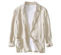 Icegrey Sakko Herren Sportlich Leinen Regular Fit Männer Blazer Modern Freizeit 2 Knopf Anzugjacke Sommersakko, Khaki, XXL