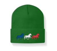 Icelandic Horse Islandpferde - Beanie - Kelly Green / M