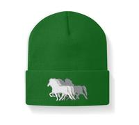 Icelandic Horse Islandpferde - Beanie - Kelly Green / M