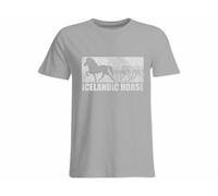 Icelandic Horse Islandpferde Übergrößenshirt - Graumeliert / 5XL