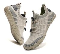 IceUnicorn Barfußschuhe Damen Herren Breite Traillaufschuhe Zehenschuhe Unisex Schwimmschuhe Strandschuhe Aquaschuhe(Beige, 36EU)