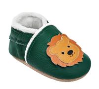 IceUnicorn Krabbelschuhe Baby Winter Krabbelschuhe Gefüttert Plüsch Hausschuhe Baby Lauflernschuhe Warm Weiche Leder Babyschuhe(Grün SZ, 12-18 Monate)