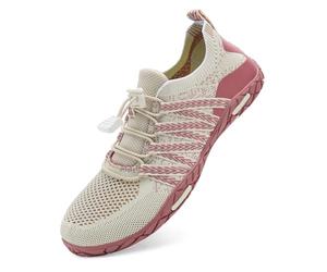 IceUnicorn Schwimmschuhe Unisex Damen Herren Strandschuhe Aquaschuhe Badeschuhe Wasserschuhe Surfschuhe Sommer(A1006 Pink, 41EU)