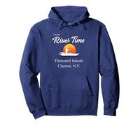 Ich Bin auf Flusszeit - Tausend Inseln Clayton NY St. Lawrence Pullover Hoodie, Unisex für Erwachsene, Marineblau, L