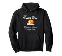 Ich Bin auf Flusszeit - Tausend Inseln Clayton NY St. Lawrence Pullover Hoodie, Unisex für Erwachsene, Schwarz, L