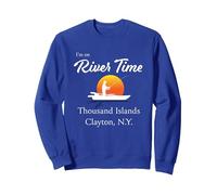 Ich Bin auf Flusszeit - Tausend Inseln Clayton NY St. Lawrence Sweatshirt, Unisex für Erwachsene, Königsblau, L