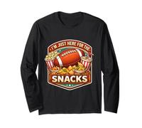 Ich Bin nur wegen der Snacks da, die Fußballfans am Spieltag Essen Langarmshirt