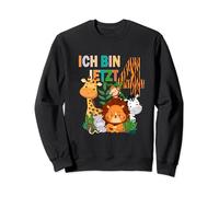 Ich bin schon 4 Kinder 4. Geburtstag Kindergeburtstag Zoo Sweatshirt