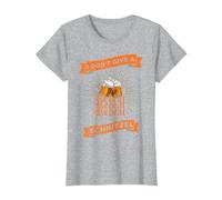 Ich gebe kein Schnitzel Oktoberfest T-Shirt, Damen, Grau Meliert, 3XL