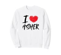 Ich Liebe Asher Red Heart Dad Freund Ehemann Sohn Enkel Sweatshirt