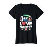 Ich Liebe das norwegische Wikingerschiff Northern Lights Preisgünstiges Grafik-T-Shirt