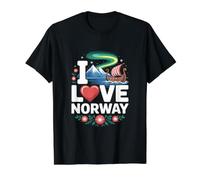 Ich Liebe das norwegische Wikingerschiff Northern Lights Preisgünstiges Grafik-T-Shirt