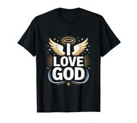 Ich Liebe Gott, Engelsflügel, göttliches Halo-Design Preisgünstiges Grafik-T-Shirt