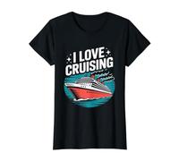 Ich Liebe Kreuzfahrten, Liebhaber von Seereisen Preisgünstiges Grafik-T-Shirt, Damen, Schwarz, XL