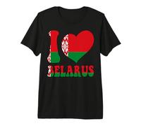 Ich Liebe Minsk und Weißrussland Flagge Herz stolzer Belarussischer Papa Mama Premium T-Shirt