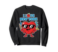 Ich Liebe New York Lustiger Cartoon mit rotem Herz Sweatshirt