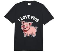 Ich Liebe Schweine, niedliche, fröhliche Cartoon-Schweinemasterei Comfort Colors Adult Heavyweight T-Shirt