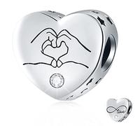 Ich liebe Sie Herz in Ihren Händen Geste Charms, passt Pandora Valentinstag Armband, 925 Sterling Silber Infinity I Love You Heart Perlen mit Openwork Stern, für Frau/Braut/Paar Geschenk