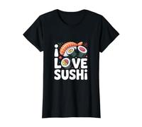 Ich Liebe Sushi Roll Lovers Delight Art Preisgünstiges Grafik-T-Shirt, Damen, Schwarz, XS