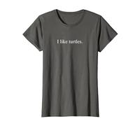 Ich mag Schildkröten - Lustige Typografie T-Shirt, Damen, Anthrazit, S