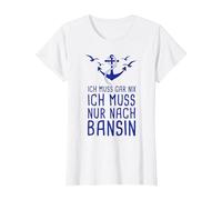 Ich Muss Gar Nix Ich Muss Nur Nach Bansin Usedom Ostsee T-Shirt, Damen, Weiß, XL