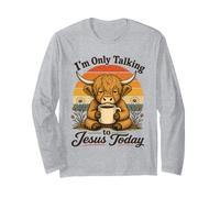 Ich spreche Heute nur mit Jesus Highland Cow Christian Langarmshirt