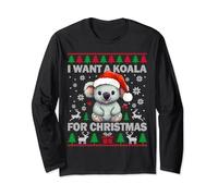 Ich will einen Koala zu Weihnachten Hässlicher Pullover Koala Christmas Langarmshirt