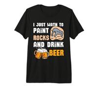 Ich Will nur Steine malen und Bier Trinken Rock Painting Premium T-Shirt