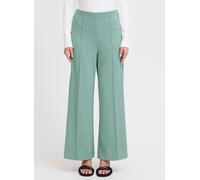 ICHI Wide Leg Stoffhose mit fixierten Bügelfalten Modell 'KATE' in Mint Melange, Größe M