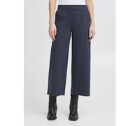 ICHI IHKATE SUS WIDE PA Damen Hose Stoffhose mit Stretch gerader Schnitt Elastikbund Crop Länge, Größe:M, Farbe:Total Eclipse (194010)