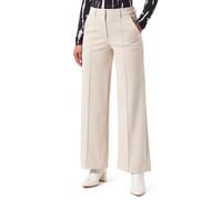 ICHI Wide Leg Stoffhose mit fixierten Bügelfalten Modell 'KATE' in Beige, Größe XXL