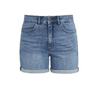 ICHI Damen Hotpants Jeans Shorts Kurze Denim Hose 20111412, Größe:36, Farbe:Medium Blue (19037)