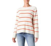ICHI Damen Ihboston Ls6 Pullover, 203848/Almond Milk Orange.com Stripe, L EU