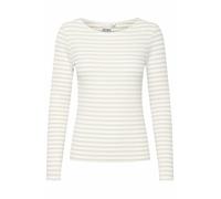 ICHI Damen IHCELLA LS T-Shirt, 204496/Oatmeal Stripe, Medium