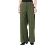 ICHI Wide Leg Stoffhose mit fixierten Bügelfalten Modell 'KATE' in Khaki, Größe XL