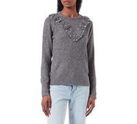 ICHI Damen IHMACON LS4 Pullover, 200319/Dark Grey Melange, M