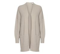 ICHI IHALPA CA7 Damen Lange Strickjacke Feinstrick Cardigan Longstrickjacke Strickcardigan Regular-Fit, Größe:XS/S, Farbe:Doeskin (151308)