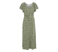 ICHI IHAYA DR4 Damen Maxikleid Kleid V-Ausschnitt Bindeband Regular fit, Größe:36, Farbe:Sprucestone Flower AOP (203007)