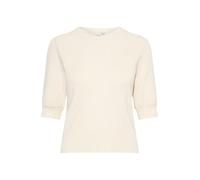 Strickpullover ICHI "Strickpullover IHBOSTON SS", Damen, Gr. M, beige (almond milk), Feinstrick, Obermaterial: 50% Viskose LENZING ECOVERO CV LenzEcov. 28% Polyester PES. 22% Nylon NY., Basic, normal,