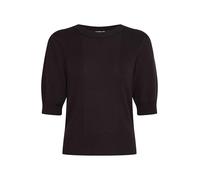 ICHI IHBOSTON Damen Pullover Sweater Pulli mit Rundhals Puffärmel Rippbündchen Rippkragen Regular fit, Größe:XS, Farbe:Black (194008)