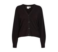 ICHI IHBOSTON Damen Strickjacke Cardigan mit Knöpfen V-Ausschnitt Puffärmel Loose fit, Größe:S, Farbe:Black (194008)