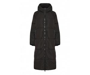 ICHI IHBunala Damen Wintermantel Winterjacke Steppjacke lang mit Kapuze Reißverschlusstaschen Regular fit, Größe:M, Farbe:Black (194008)