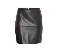 ICHI IHCOMANO Damen Rock Minirock mit Seitenverschuss Kunstlederoptik Slim fit, Größe:36, Farbe:Black (194008)