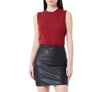 ICHI IHCOMANO Damen Rock Minirock mit Seitenverschuss Kunstlederoptik Slim fit, Größe:42, Farbe:Black (194008)