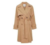 ICHI IHELOVA JA Damen Trenchcoat Jacke Übergangsmantel Trenchcoat Kurzmantel, Größe:38, Farbe:Tannin (171320)