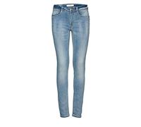 Röhrenjeans ICHI "Röhrenjeans IHErin" Gr. 32, Länge 32, blau (bleached light blau), Damen, Jeans, Obermaterial: 98% Baumwolle CO. 2% Elasthan EL., unifarben, Jeans (60058538-32) bleached light blau