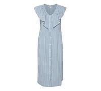 ICHI IHGARCELLE Damen Freizeitkleid aus Leinenmix Kleid, Größe:38, Farbe:Chambray Blue (154030)