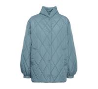 ICHI IHHANSA Damen Steppjacke Übergangsjacke Jacke mit Stehkragen farblich passend gefüttert loose fit, Größe:38, Farbe:Blue Mirage (184215)