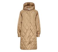 ICHI IHHANSA JA Damen Steppmantel Wintermantel Winterjacke Steppmantel mit Druckknöpfen und Kapuze, Größe:M, Farbe:Tannin (171320)